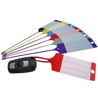 Sleutellabel PP met trekstrip Rood