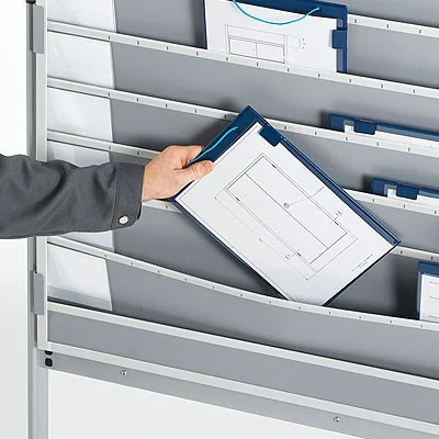 Mobiel Planbord 9 sleuven  - 5  mappen breed - en whiteboard